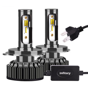 Infitary A6 2PCS14000LM 3000K 4500K 6500K Car LED Headlight Bulbs H1 H3 H4 H7 H11 H13 9004 9005 9006 9007 3 Color Change Bright Spotlight Auto Fog Lamps