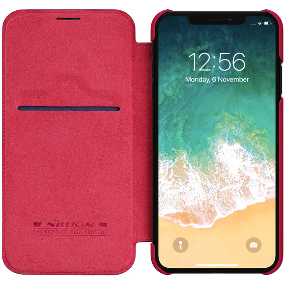 Nillkin Protective Case For iPhone XS Max 6.5  PU Leather Card Slot Flip Cover