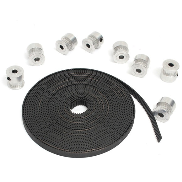 8Pcs GT2 Pulley 20Teeth Bore 5MM + 5M GT2 Timing Belt For 3D Printer Accessories RepRap Prusa