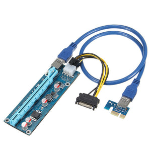 0.6m USB 3.0 PCI-E Express 1x to16x Extender Riser Board Card Adapter SATA Cable