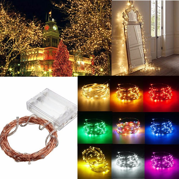 4M 40 LED Copper Wire Fairy String Light Battery Powered Waterproof Xmas Party Decor