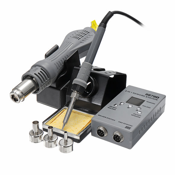 YAOGONG 8878D 2 In 1 SMD Rework Soldering Station Hot Air Gun Welding Solder Iron Repair Tool