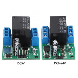 DR25E01 DC 5V 9V 12V 24V 3-5A Flip-Flop Latch DPDT Relay Module Bistable Self-locking Switch Low Pulse Trigger Board for Motor LED PLC
