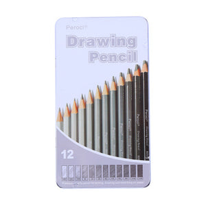 12 Pcs Drawing Sketching Pencil Set Artist's Drawing Pencils Set for School Stationery Sketch Painting Carbon Pencil Artist Supplies Professional Art Supplies