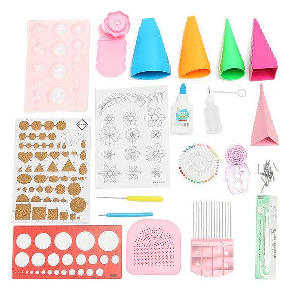 Quilling DIY Paper Art Craft Tool Full Kit Quilling Work Board Mould Grid Guide Tool