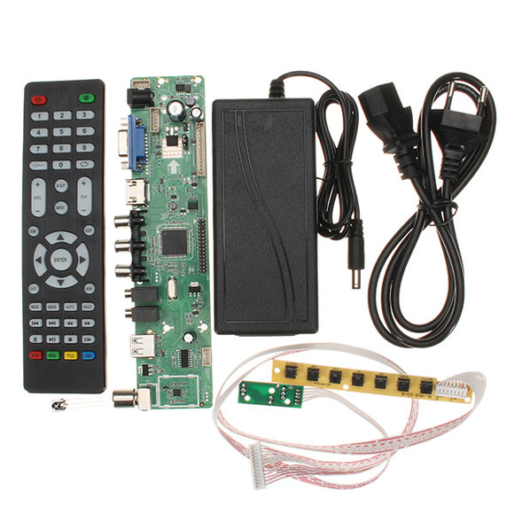 V56 Universal TV LCD PC / VGA / HD / USB Controller Driver Board + EU Adapter + Keyboard