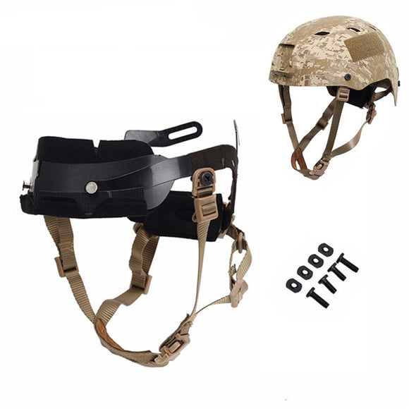 WoSporT Tactical Helmet Locking Buckle System Outdoor Protective Adjustable Strap Accessory