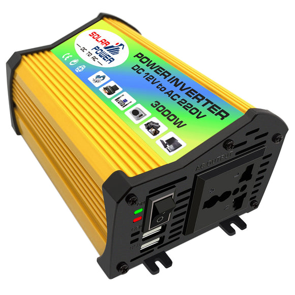 3000W Car Solar Power Inverter DC 12V to AC 110V Modified Sine Wave Voltage Converter