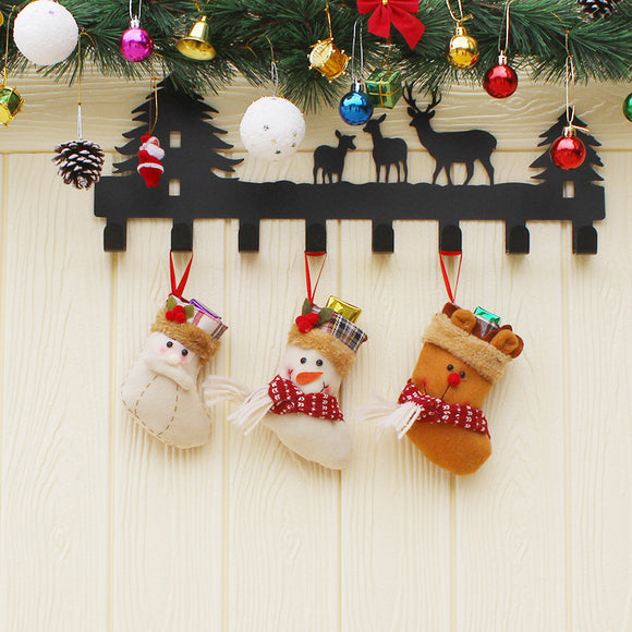 Christmas Candy Bag Stocking Mini Santa Claus Sock Gift Bag Bauble Christmas Tree Ornaments Decorati