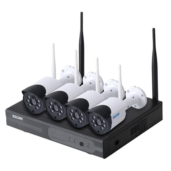 ESCAM WNK404 4CH 720P Outdoor IR Video Wireless Surveillance Security IP Camera CCTV NVR System Kit