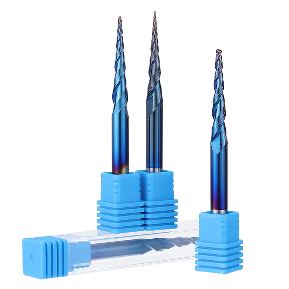 Drillpro NACO-blue R0.25/ R0.5/ R0.75/ R1.0 *20.5*D4*50 2 Flutes Ball Nose Milling Cutter