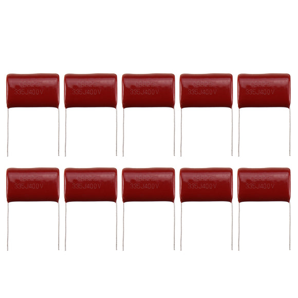 10pcs 400V335J 3.3uF Pitch 25mm 400V 335 3300nf CBB Polypropylene Film Capacitor