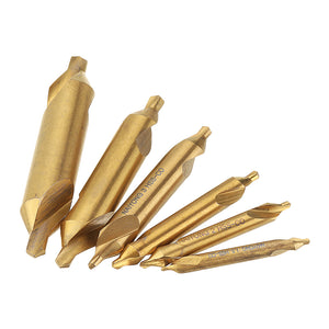 Drillpro HSS Titanium Coated Center Drill Bit 1/1.5/2/2.5/3/5mm 60 Degree Countersink Drill Bit