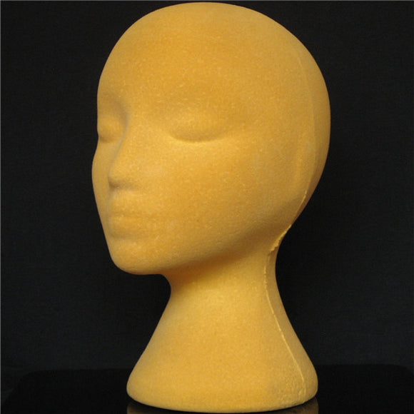 Yellow Foam Mannequin Head Holder Human Hair Wig Model Practical Display