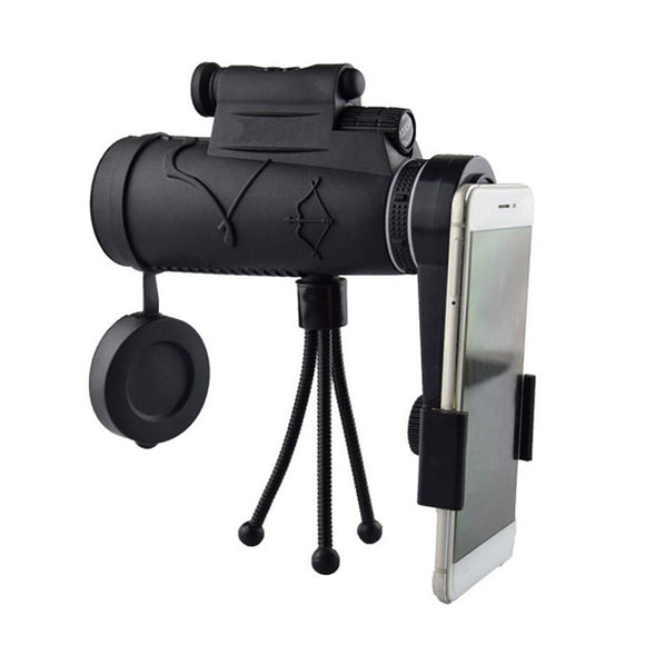 IPRee 50x60 Monocular HD Optic BAK4 Day Night Vision LED Laser Light Telescope + Tripod + Phone Holder