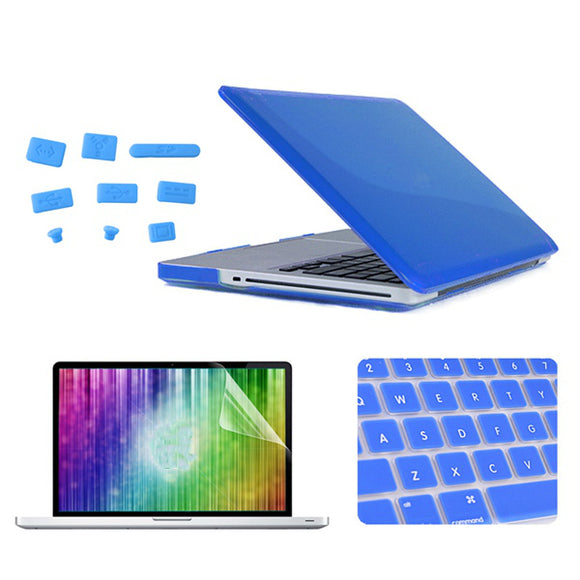 ENKAY Crystal Protective Shell Keyboard Cover Screen Film Anti Dust Plug Set For Macbook Pro 15.4