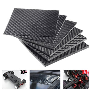 100x100x(0.5-5)mm Black Carbon Fiber Plate Panel Sheet Board Matte Twill Weave