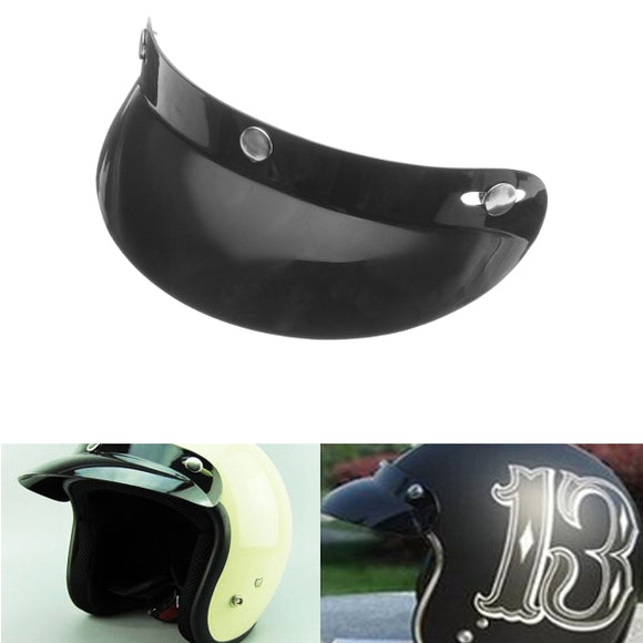 Universal Black 3 Snap Buttons Visor Shield Lens For Motorcycle Open Face Helmets 27cm/10.6in