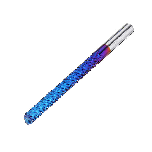 Drillpro 6mm Shank 52mm Tungsten Carbide Milling Cutter Blue Nano Coated End Mill