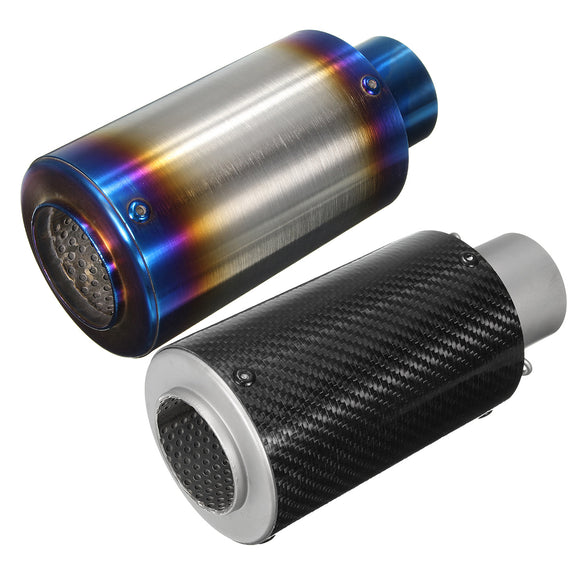 38-51mm Universal Motorcycle Cylinder Exhaust Muffler Pipe Bluing/Carbon Fibre