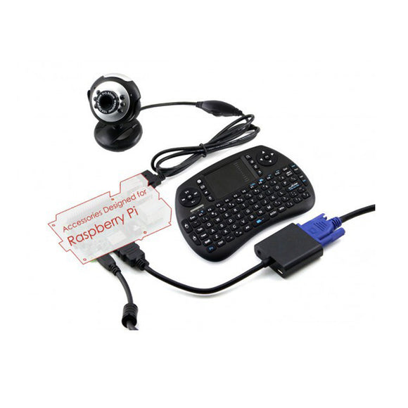2.4G Mini Wireless Keyboard with USB Camera 0307 VGA Kits Raspberry Pi 3/3b+/3b