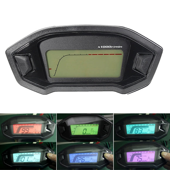 Motorcycle Digital Speedometer Motor LCD Odometer Seven Backlight
