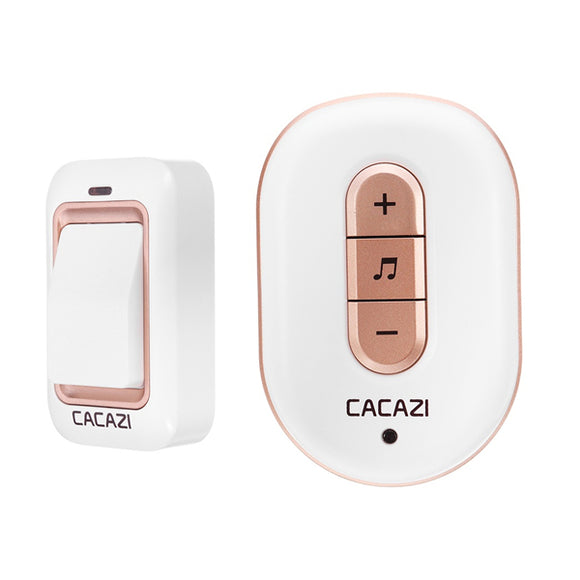 CACAZI Plug-in Wireless Doorbell 300M Remote Control Door Ring Waterproof Button Transmitter Receive
