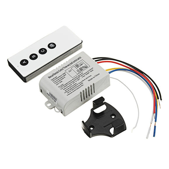 AC 220V 3 Way 3 Segment LED Lamp Smart Remote Control Switch Wireless Piecewise Control Switch