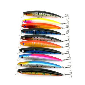 ZANLURE 10pcs/set 11cm 11g Plastic Minnow Wobble Fishing Lure Artificial Hard Crankbait