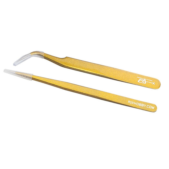 RJX Stainless Steel Straight 45 Curved Tweezer Pincer Repair Tool For RC Models