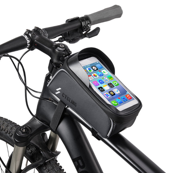 BIKIGHT Bike Bicycle Front Frame Tube Bag Waterproof Touch Screen 6.0'' Phone Case Cycling Bag