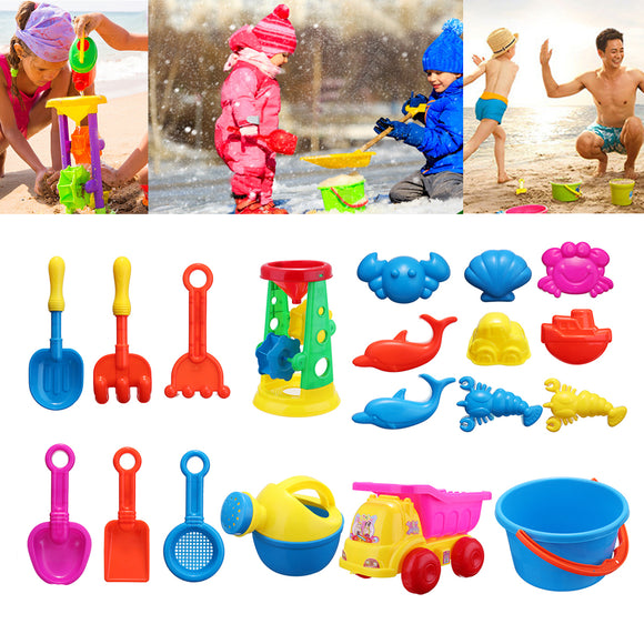 20Pcs/Set Summer Children Sandbeach Kits Vehicle Engineering Vehicle Set Beach Toys Outdoors Fun