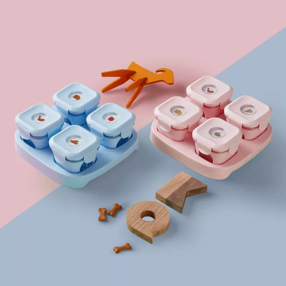 Xiaomi Kalar 2/4Pcs Set Baby Infant Food Container Silicone Glass Tableware Lunch Fruit Storage Box
