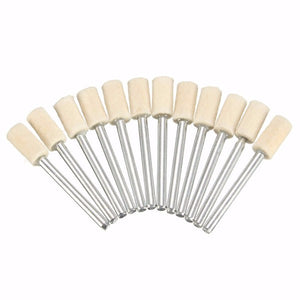 12pcs 3mm Shank Wool Polishing Head Buffing Wheel 3mm/6mm/8mm/12mm For Dremel Rotary Tool