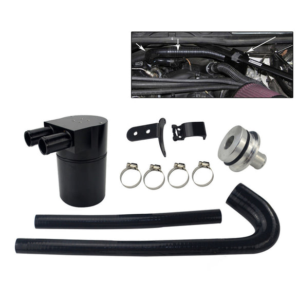 Universal Aluminum Baffled Oil Catch Breather Can With Radiator Hose Set for BMW N54 335i 135i E90