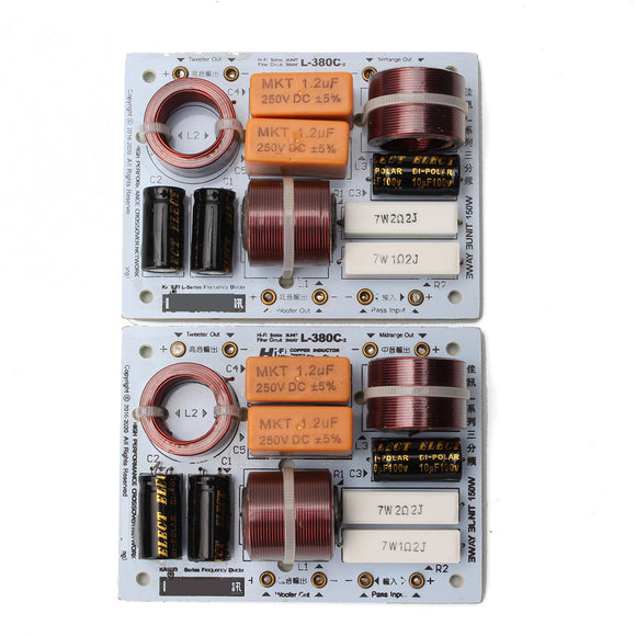 2 Pcs L-380C 3 Way Hi-Fi Speaker Frequency Divider Crossover Filters Module
