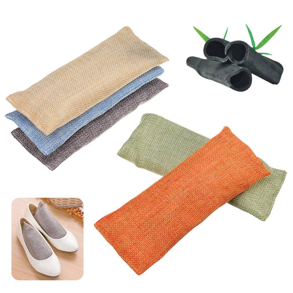 2 Bags Activated Bamboo Charcoal Air Purifying Bag For Shoes Sneakers Bags Fridge Freezers Drawer Tray Room Home Car