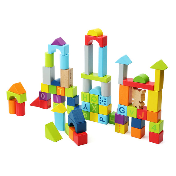 Xiaomi Mitu Hape 70PCS Wooden Puzzle Building Blocks 26 Letters 10 Numbers Kids Educational Gift Toy