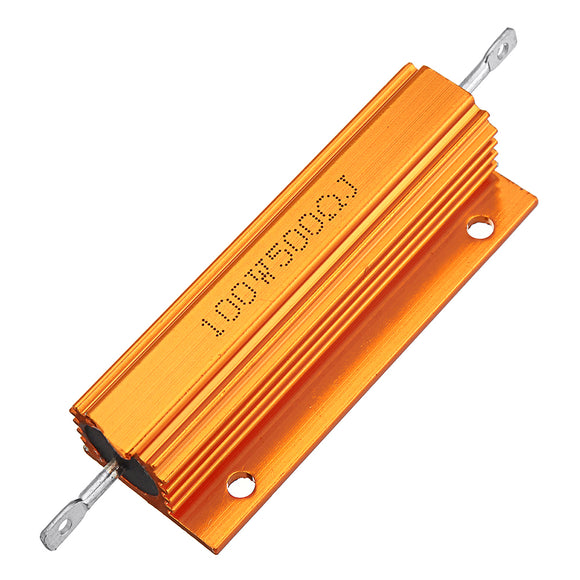 RX24 100W 500R 500RJ Metal Aluminum Case High Power Resistor Golden Metal Shell Case Heatsink Resistance Resistor