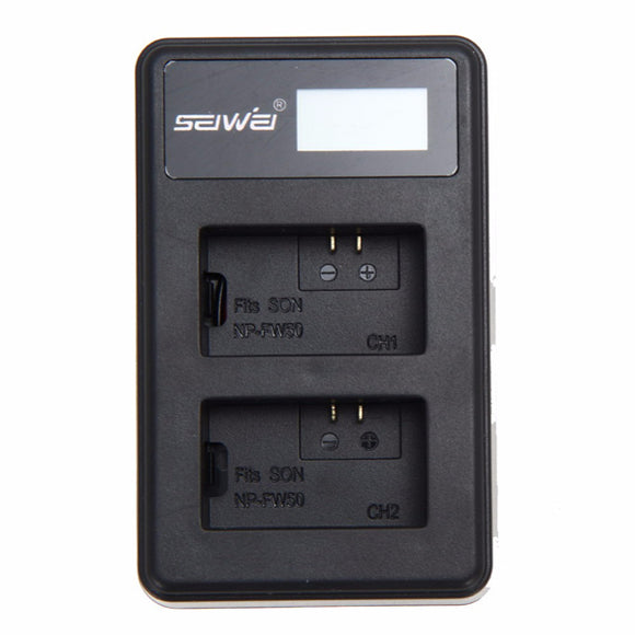 SEIWEI LP-E6 USB Dual Channel Rapid Battery Charger with LED Screen for Canon EOS 5D2,EOS 5D3