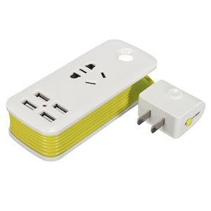5V 2.1A Universal US Plug 4 Ports USB Travel Strip Home Wall AC Charger Socket