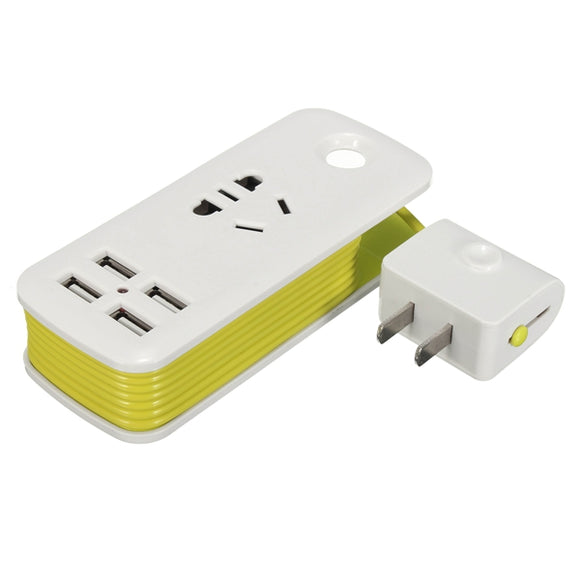 5V 2.1A Universal US Plug 4 Ports USB Travel Strip Home Wall AC Charger Socket
