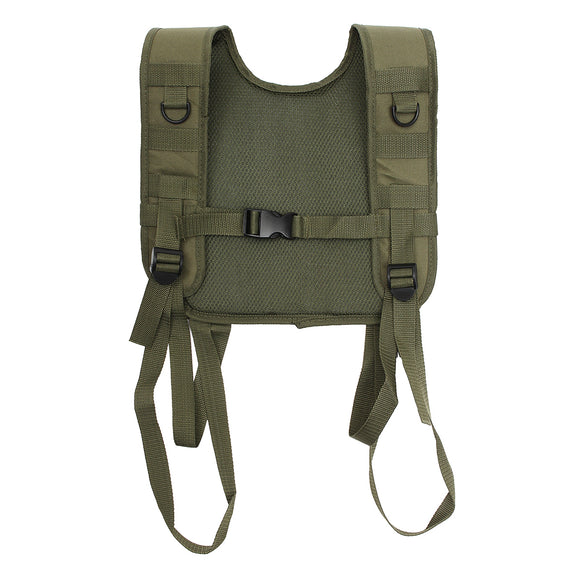 Military Tactical Adjustable H-Harness Suspenders Vest for Shoulder Battle Belt Green