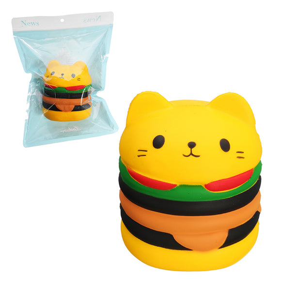 Squishy Cat Burger 10cm Hamburger Soft Slow Rising 10s With Packaging Collection Gift Decor Toy