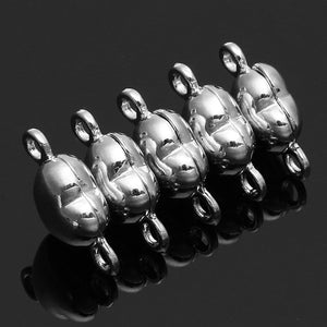5pcs 18x11mm Metal Magnetic Buckle Heart Shape DIY Necklace Connecctors