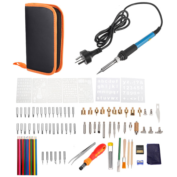 101Pcs Electric Solder Iron Kit DIY Wood Burning Pen Carft Tool Pyrography Tool Set