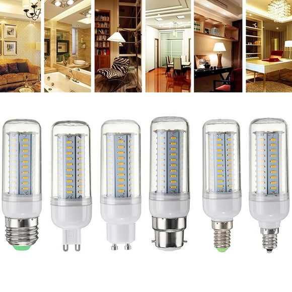 Dimmable E27 E14 E12 G9 GU10 B22 6W SMD4014 LED Corn Bulb Chandelier Light AC220V