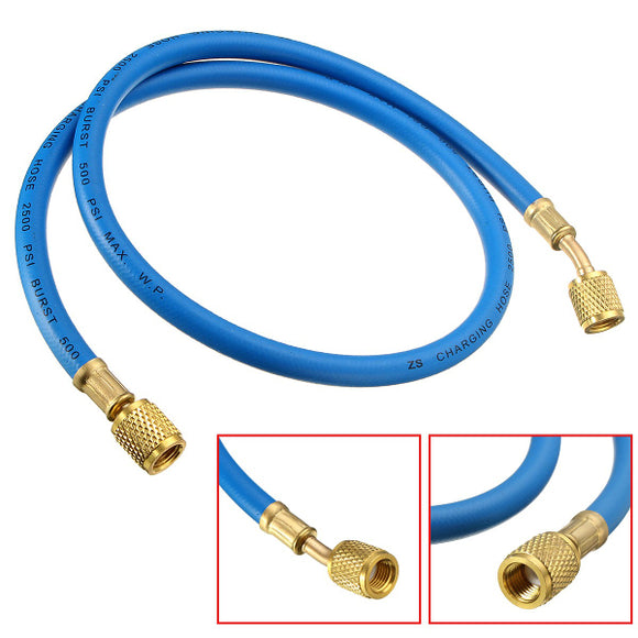 90cm Blue Single Hose HVAC 1/4 SAE 500 PSI Charging A/C Refrigerant