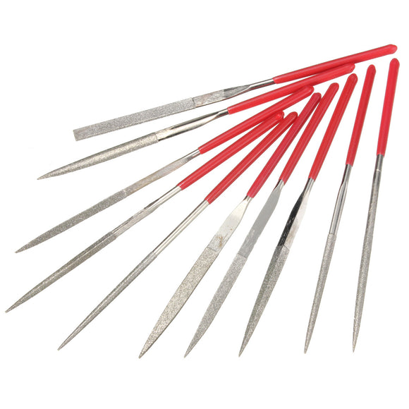 10pcs 3x140mm Diamond File Needle Handle Files Abrasive Tool Jewelry Engraving Fixing Files