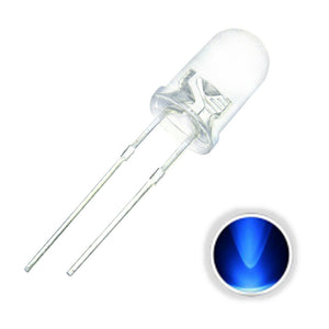 100PCS 5MM 20mA Transparent Round Top Emitting Blue 2Pin LED Diode DIY Light Set